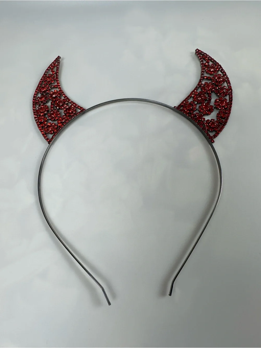 Red Rhinestone Devil Horn Headband | Halloween Costume Accessory